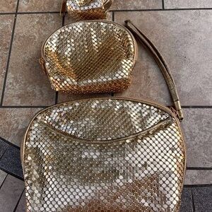 Vintage Gold Metal Mesh Clutch Purse Evening bags set of 3